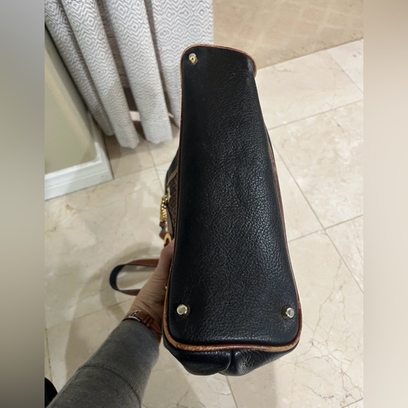 AUTHENTIC Vintage Bally Bag Brown and Black Leather with gold hardware - Picture 4 of 7